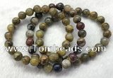 CGB2600 7.5 inches 9mm round natural pietersit beaded bracelets