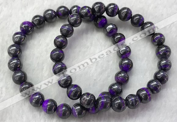 CGB2610 7.5 inches 8mm round natural sugilite beaded bracelets