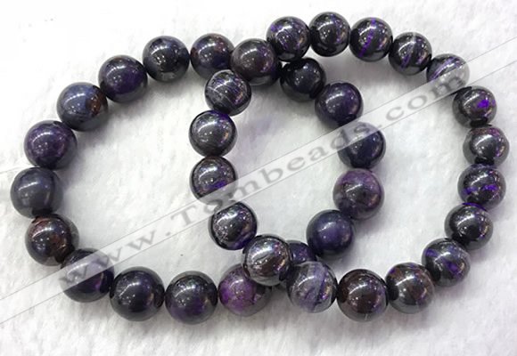 CGB2613 7.5 inches 11mm round natural sugilite beaded bracelets