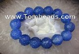 CGB3002 7.5 inches 16mm carved round red agate bracelet wholesale