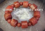 CGB3017 7.5 inches 15*19mm carved tube agate bracelet wholesale