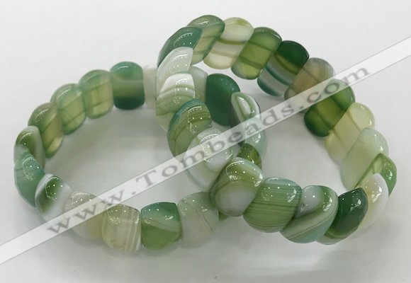 CGB3128 7.5 inches 10*20mm faceted oval agate bracelets