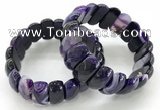 CGB3141 7.5 inches 11*23mm faceted oval agate bracelets