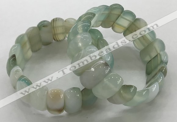 CGB3146 7.5 inches 11*23mm faceted oval agate bracelets