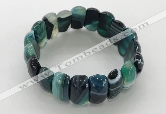 CGB3149 7.5 inches 11*23mm faceted oval agate bracelets