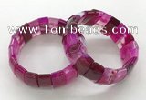 CGB3156 7.5 inches 11*23mm faceted rectangle agate bracelets