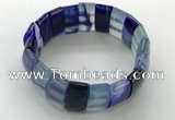 CGB3157 7.5 inches 11*23mm faceted rectangle agate bracelets