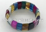 CGB3160 7.5 inches 11*23mm faceted rectangle agate bracelets