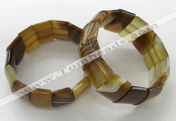 CGB3186 7.5 inches 15*25mm rectangle agate bracelets wholesale