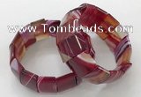 CGB3188 7.5 inches 15*25mm rectangle agate bracelets wholesale