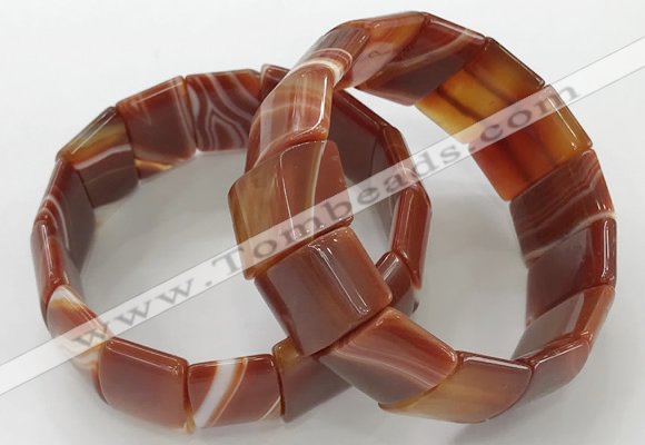 CGB3189 7.5 inches 15*25mm rectangle agate bracelets wholesale