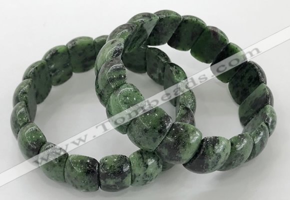 CGB3230 7.5 inches 12*20mm oval ruby zoisite bracelets