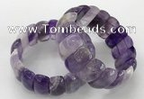 CGB3241 7.5 inches 12*25mm oval amethyst gemstone bracelets