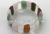 CGB3244 7.5 inches 12*25mm oval mixed quartz bracelets