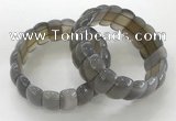 CGB3246 7.5 inches 12*25mm oval grey agate bracelets