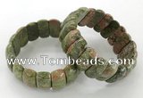 CGB3250 7.5 inches 12*25mm oval unakite gemstone bracelets