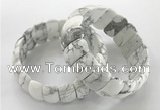 CGB3258 7.5 inches 12*25mm oval white howlite bracelets