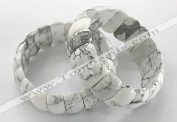 CGB3258 7.5 inches 12*25mm oval white howlite bracelets