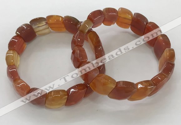 CGB3268 7.5 inches 10*15mm faceted marquise red agate bracelets