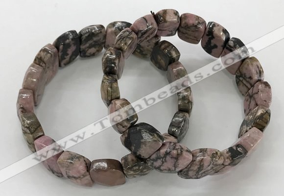 CGB3273 7.5 inches 10*15mm faceted marquise rhodonite bracelets