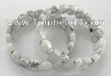 CGB3275 7.5 inches 10*15mm faceted oval white howlite bracelets