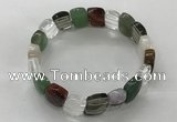 CGB3280 7.5 inches 10*15mm faceted oval mixed gemstone bracelets