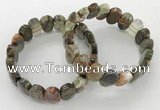 CGB3284 7.5 inches 10*15mm faceted oval rainforest agate bracelets