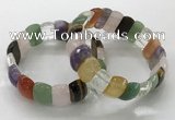 CGB3295 7.5 inches 10*20mm faceted oval mixed gemstone bracelets