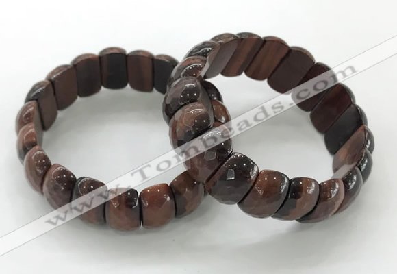 CGB3304 7.5 inches 10*20mm faceted oval red tiger eye bracelets