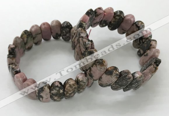 CGB3318 7.5 inches 10*20mm faceted oval rhodonite bracelets