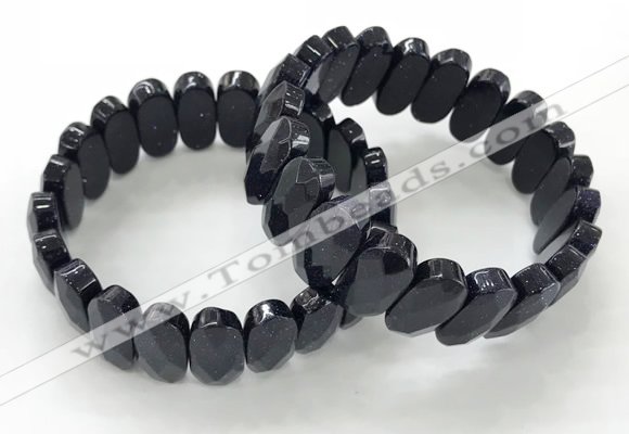 CGB3324 7.5 inches 10*20mm faceted oval blue goldstone bracelets