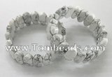 CGB3325 7.5 inches 10*20mm faceted oval white howlite bracelets