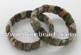 CGB3334 7.5 inches 10*15mm rectangle rainforest agate bracelets