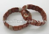 CGB3342 7.5 inches 10*15mm rectangle red jasper bracelets