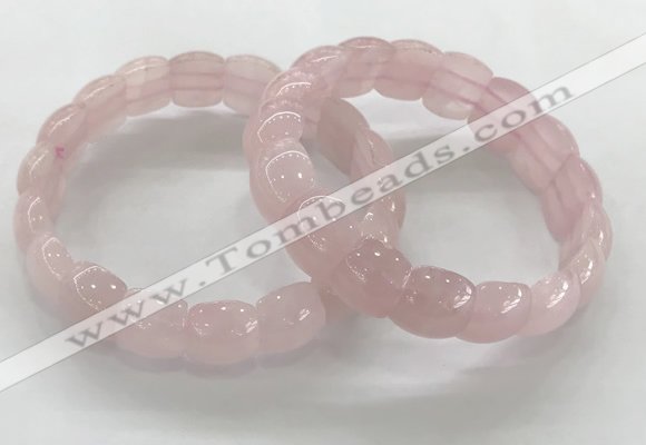 CGB3361 7.5 inches 10*15mm oval rose quartz bracelets