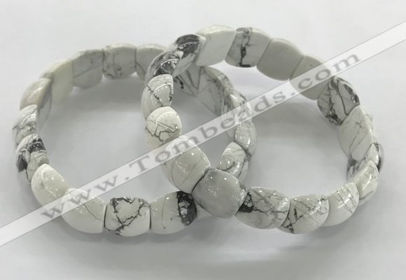 CGB3369 7.5 inches 10*15mm oval white howlite bracelets