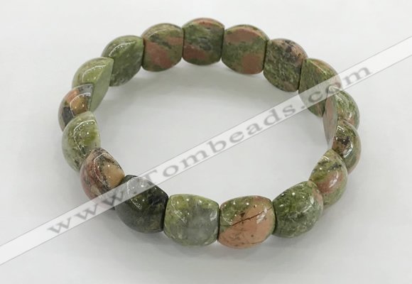 CGB3376 7.5 inches 10*15mm oval unakite bracelets wholesale