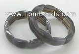CGB3407 7.5 inches 15*21mm grey agate gemstone bracelets