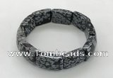 CGB3416 7.5 inches 15*21mm snowflake obsidian bracelets