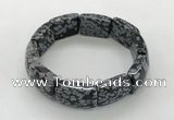 CGB3416 7.5 inches 15*21mm snowflake obsidian bracelets