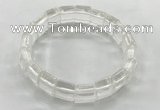 CGB3420 7.5 inches 12*15mm faceted rectangle white crystal bracelets