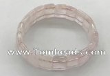 CGB3421 7.5 inches 12*15mm faceted rectangle rose quartz bracelets