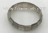 CGB3425 7.5 inches 12*15mm faceted rectangle grey agate bracelets