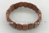 CGB3430 7.5 inches 12*15mm faceted rectangle goldstone bracelets