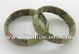 CGB3432 7.5 inches 12*15mm faceted rectangle unakite bracelets