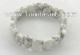 CGB3445 7.5 inches 10*15mm faceted marquise white howlite bracelets