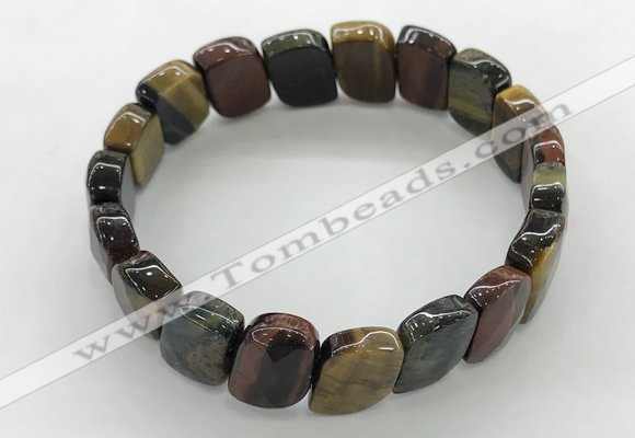 CGB3451 7.5 inches 10*15mm faceted marquise mixed tiger eye bracelets