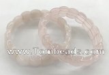 CGB3460 7.5 inches 10*14mm faceted oval rose quartz bracelets