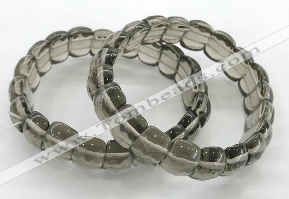 CGB3463 7.5 inches 10*14mm faceted oval smoky quartz bracelets