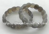 CGB3465 7.5 inches 10*14mm faceted oval grey agate bracelets